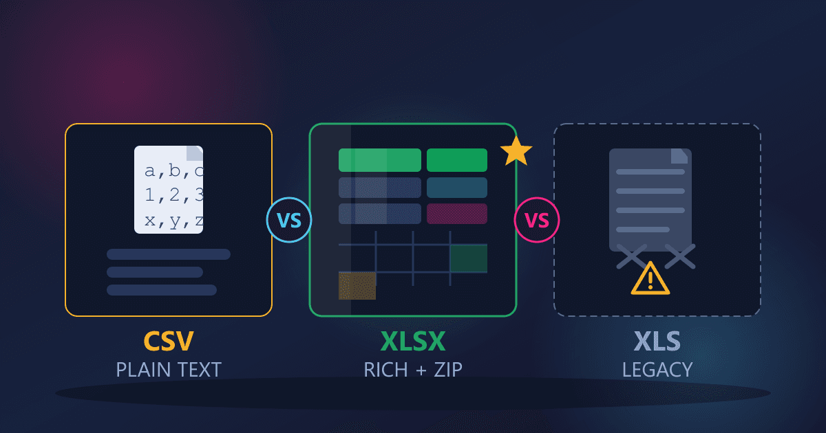 CSV vs XLSX vs XLS: Which Spreadsheet Format Should You Use?