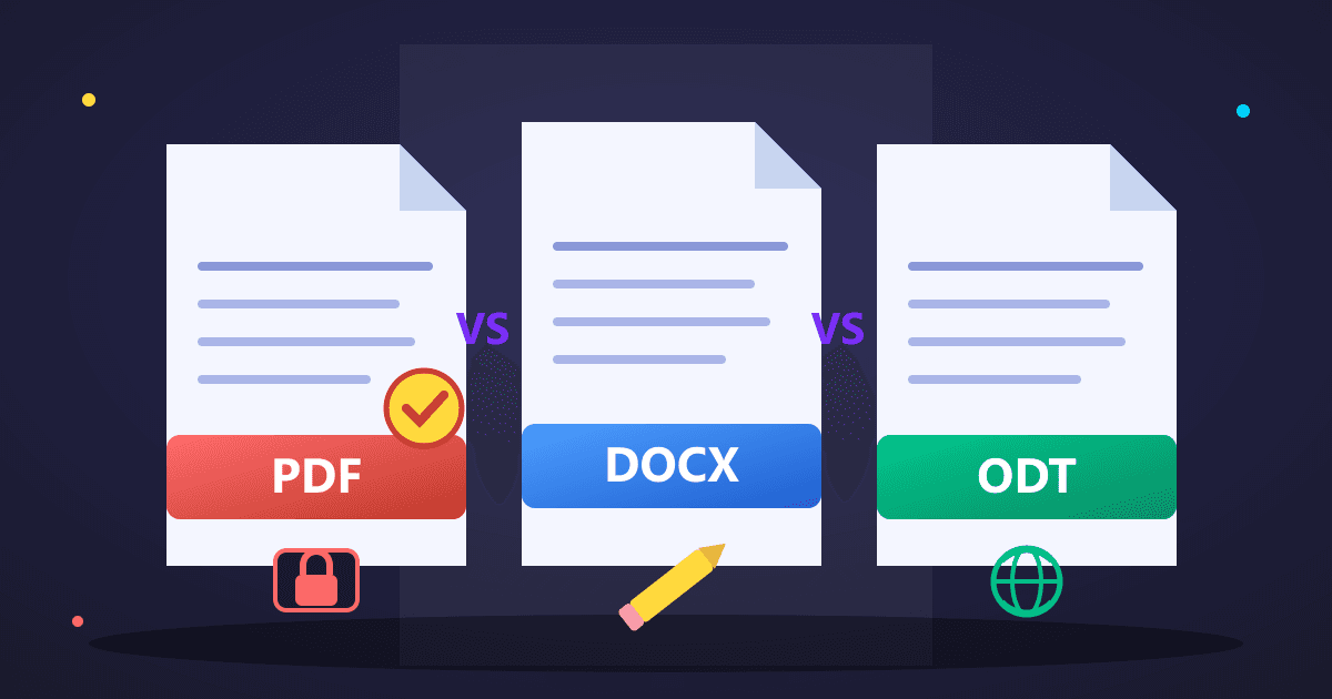 PDF vs DOCX vs ODT: Complete Document Format Comparison Guide 2026