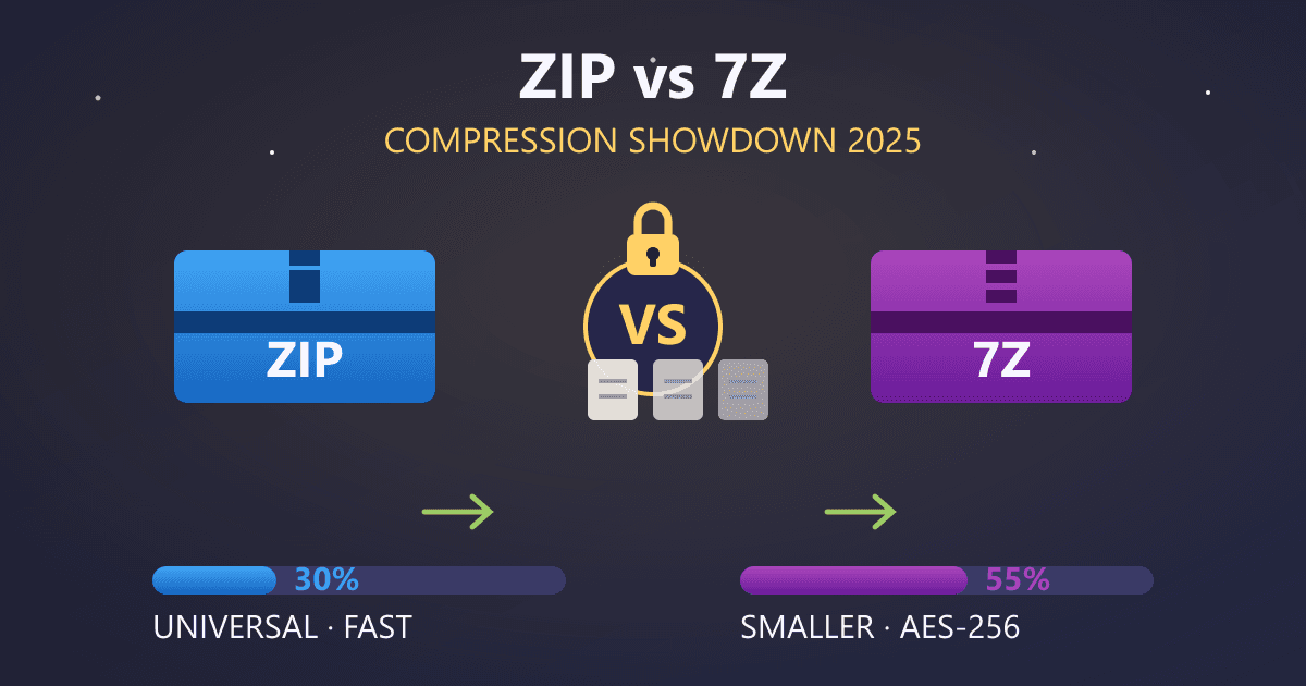 ZIP vs 7Z: Complete File Compression Comparison Guide 2026