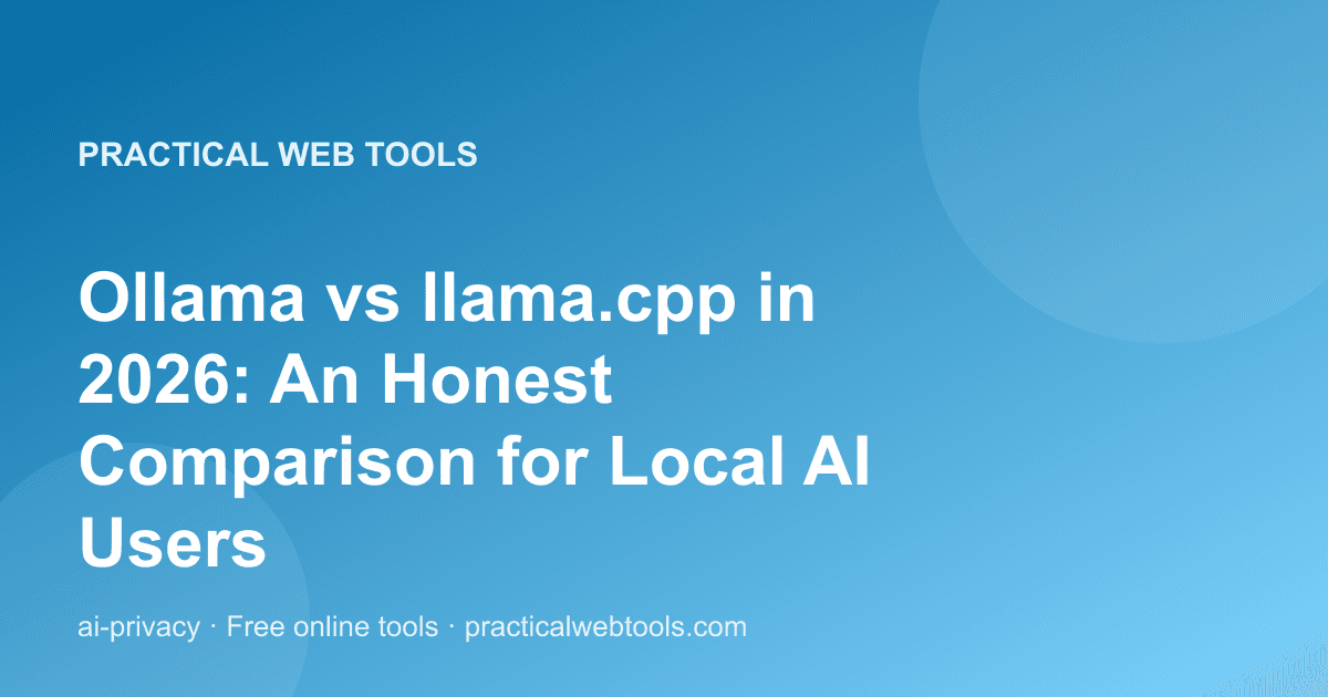 Ollama vs llama.cpp in 2026: An Honest Comparison for Local AI Users