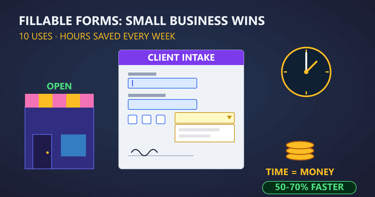 10 Ways Small Businesses Use Fillable PDF Forms to Save Time and Money