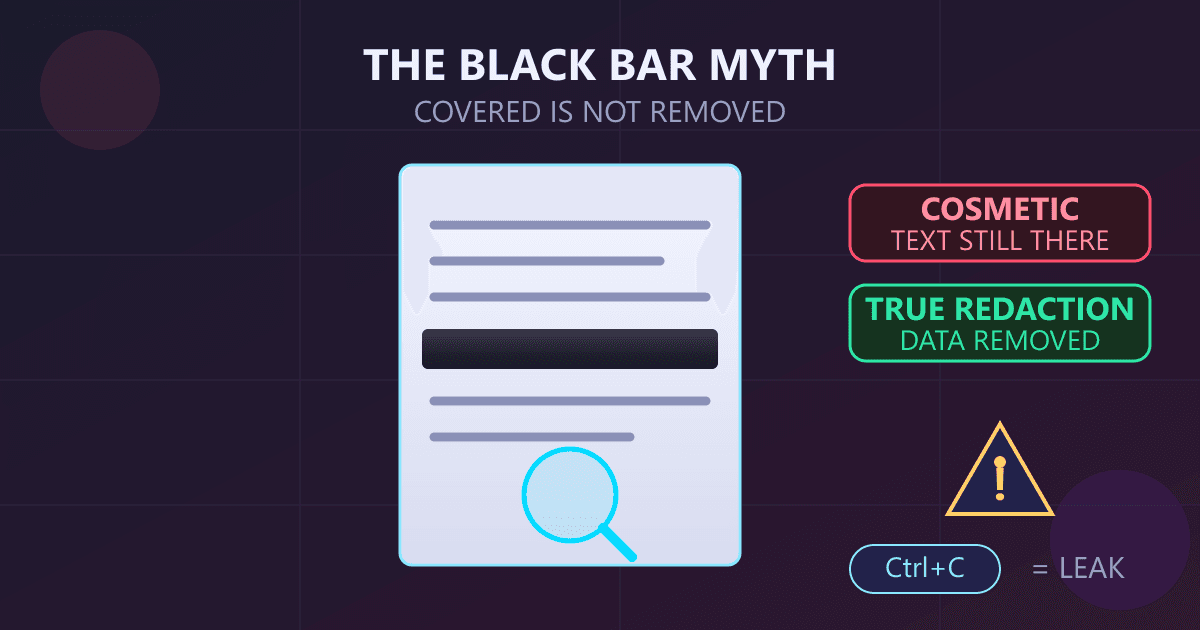 The Black Bar Myth: Secure PDF Redaction Explained